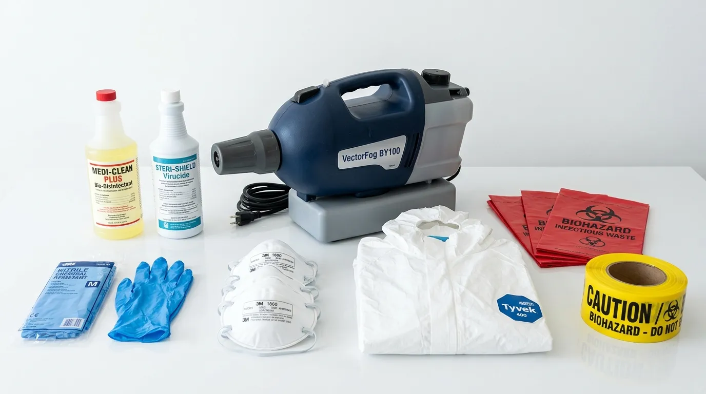 Professional biohazard remediation crew working in North Potomac